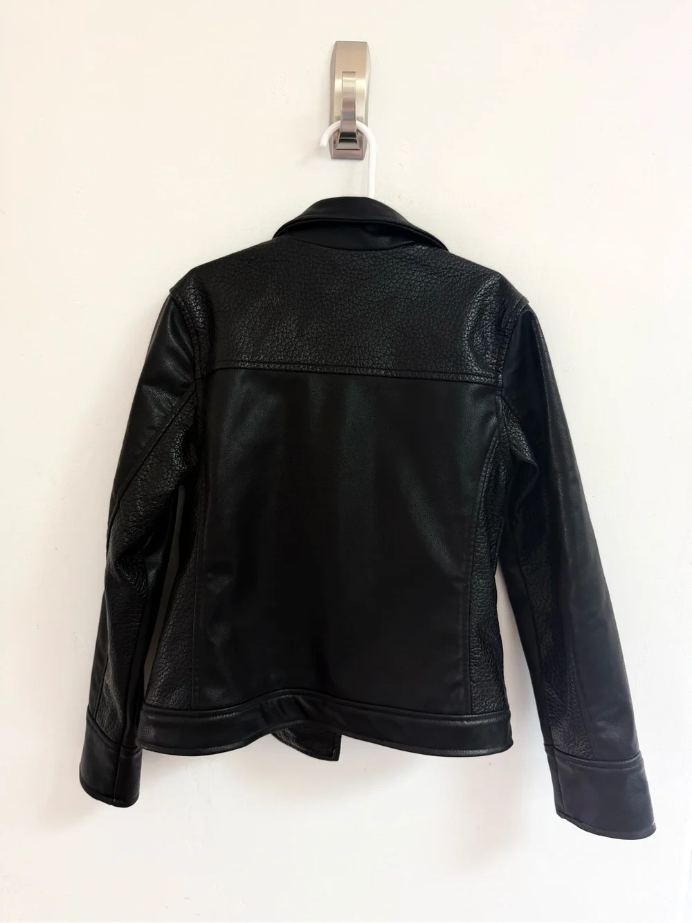 art class Black Faux Leather Moto Jacket with Silver Hardware
